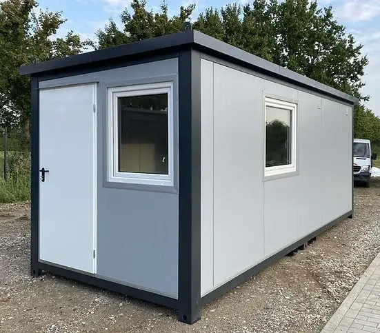 6 × 2,40 m Container mit Küche, WC und Dusche