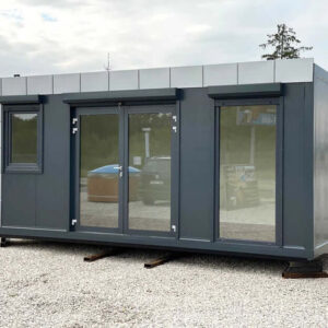 6-m-Bürocontainer in Grau, Premium-Ausführung