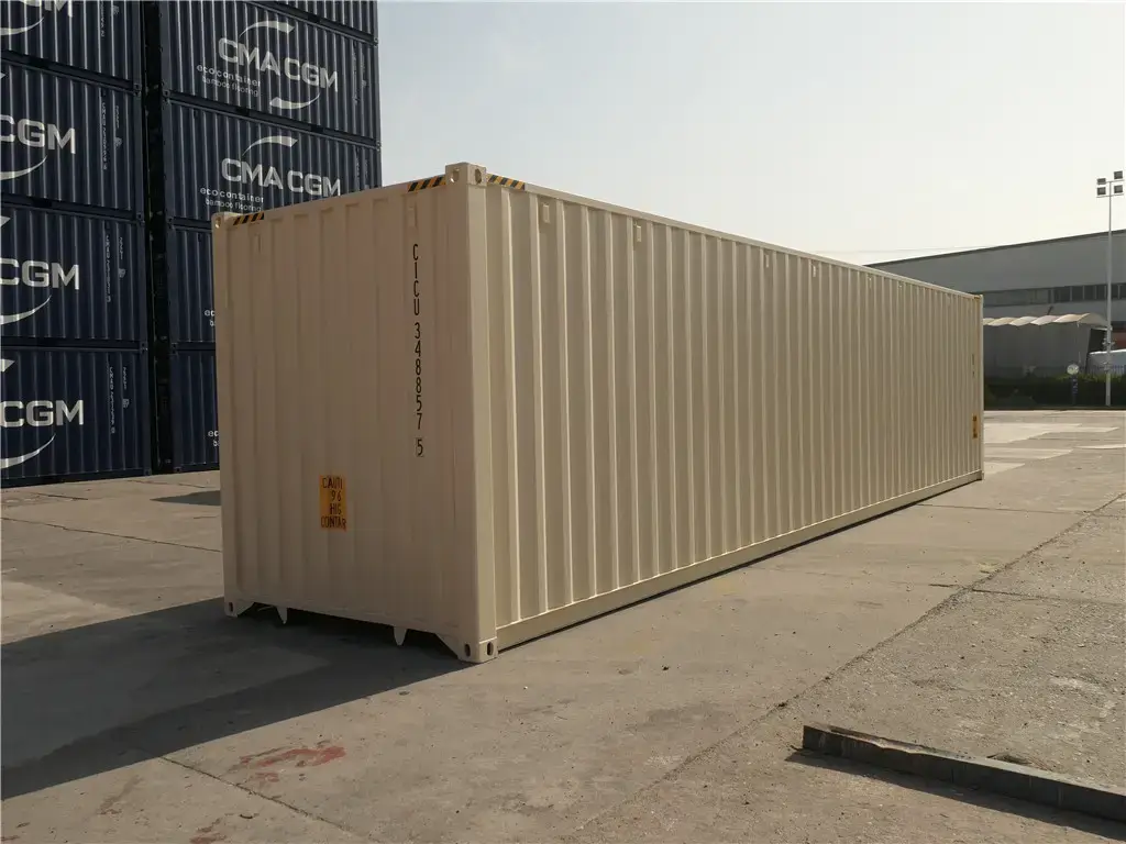 40-Fuß-Seecontainer Open Side, Beige – neuwertig – Bild 2