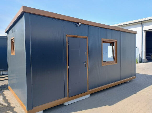 21 m² Bürocontainer mit Toilette und Kochnische