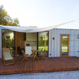 30 m² Containerhaus, schlüsselfertig in Grün/Weiß