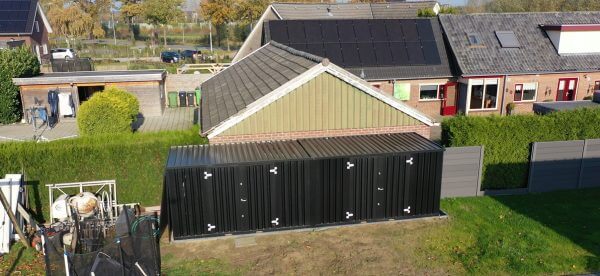 Schwarzer XL-Lagercontainer mit zwei Doppeltüren, 15 m² – Bild 2