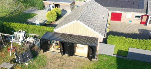 Schwarzer XL-Lagercontainer mit zwei Doppeltüren, 15 m² – Bild 4