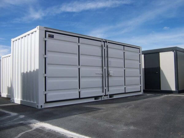 20-Fuß-Lagercontainer, offene Seite in Weiß