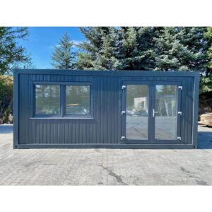 18 m² Büro aus umgebautem Seecontainer, RAL 7016